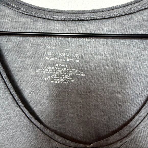 GRAYSON THREADS NOPE GREY BLACK WOMEN SHORT SLEEVE SHIRT SIZE LARGE - Picture 4 of 5